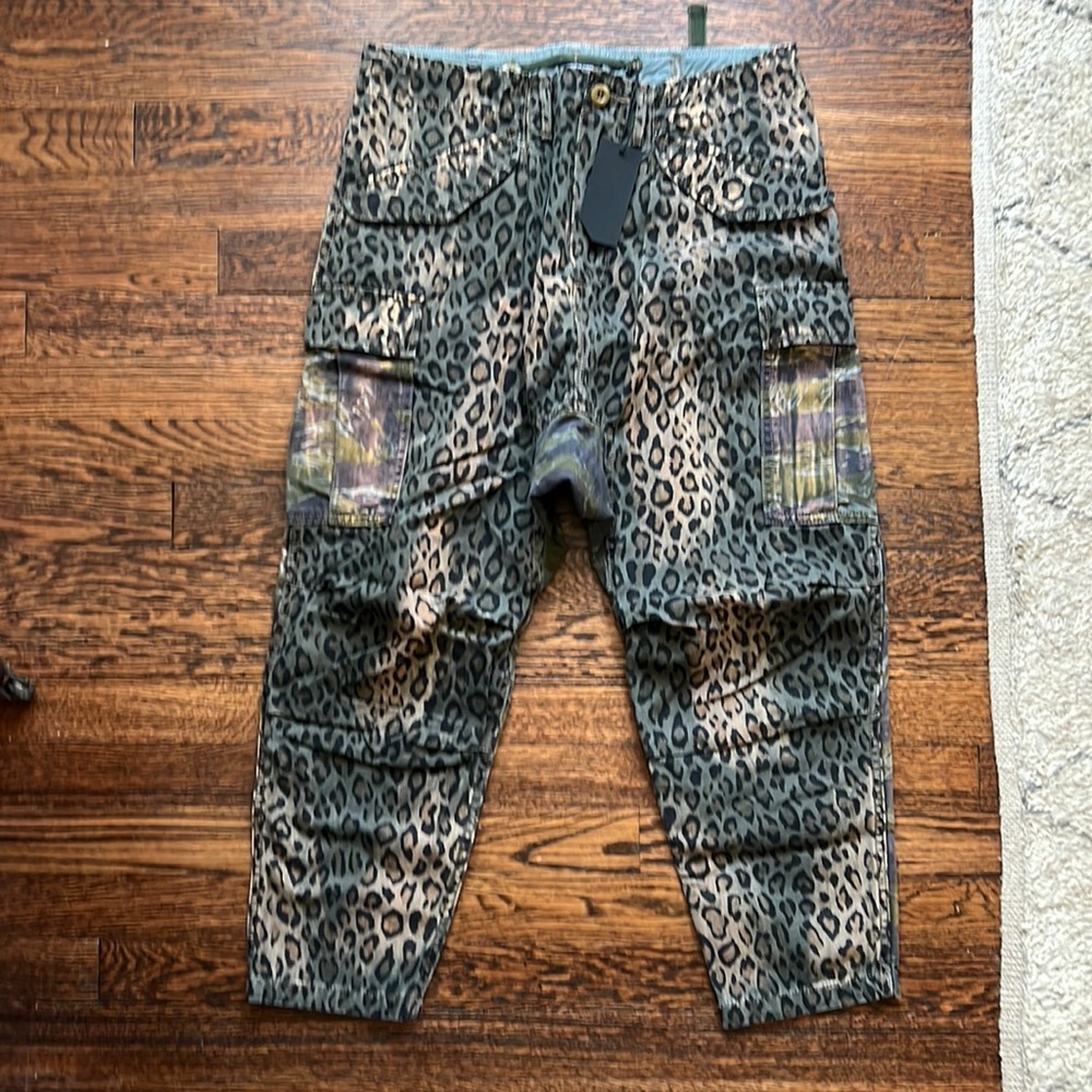 R13 bleached harem cargo pant